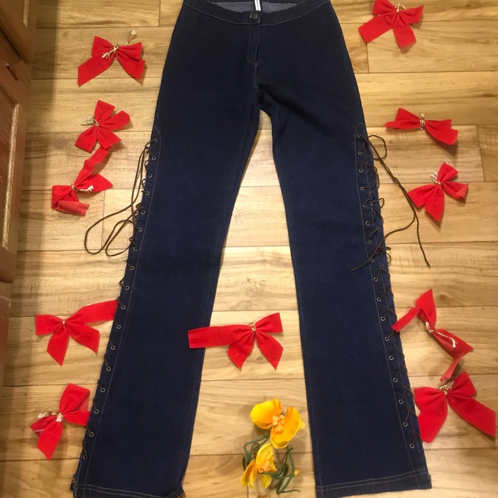 Forever 21 Stretch Side Tie-Up Jeans